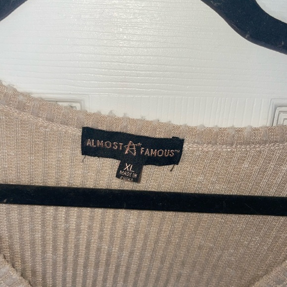 Almost Famous Tan Shirt NWT Size Large - Picture 3 of 4